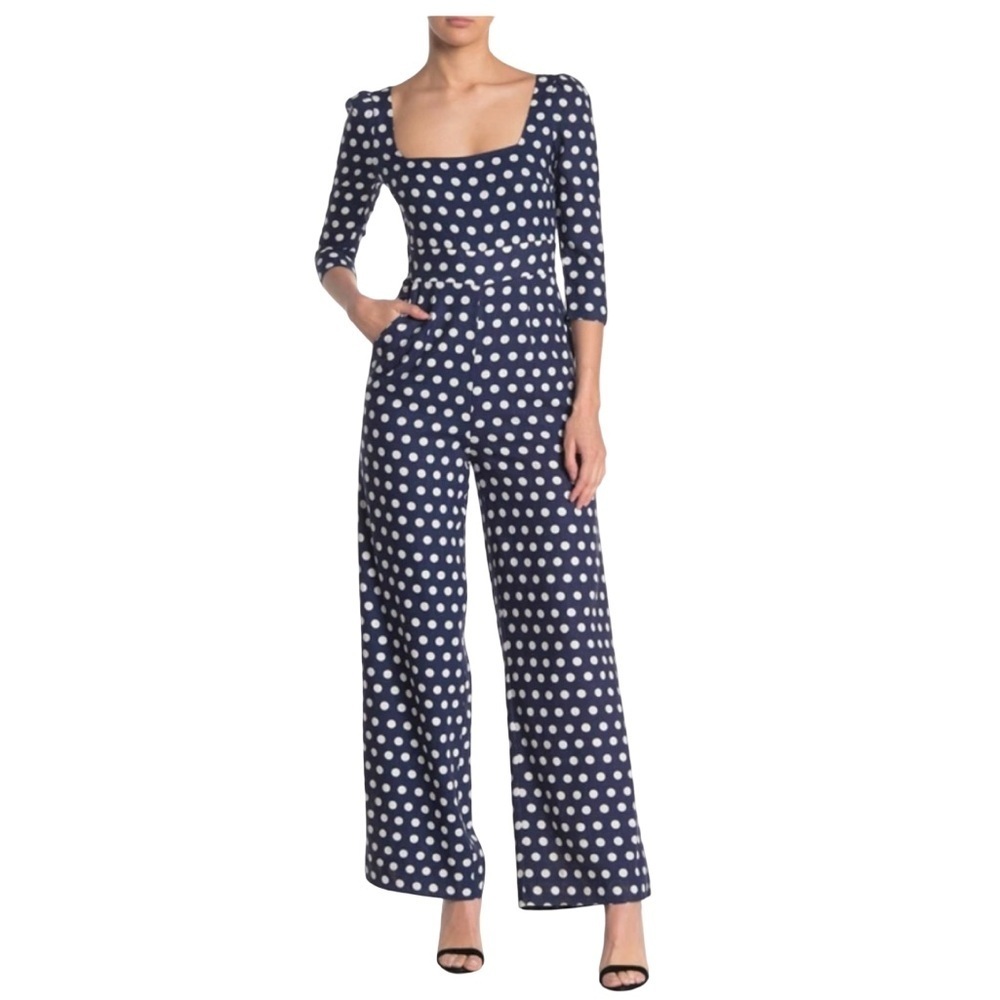 Alexia Admor | Square Neck Polka Dot
Jumpsuit Navy, Size 14, NWT